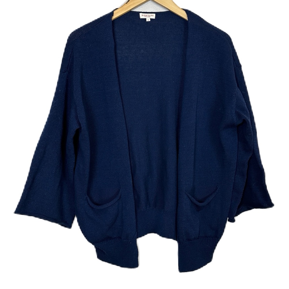 Demylee‎ Knit Navy Blue Open Cardigan Sweater Oversize Women’s Sz Small
